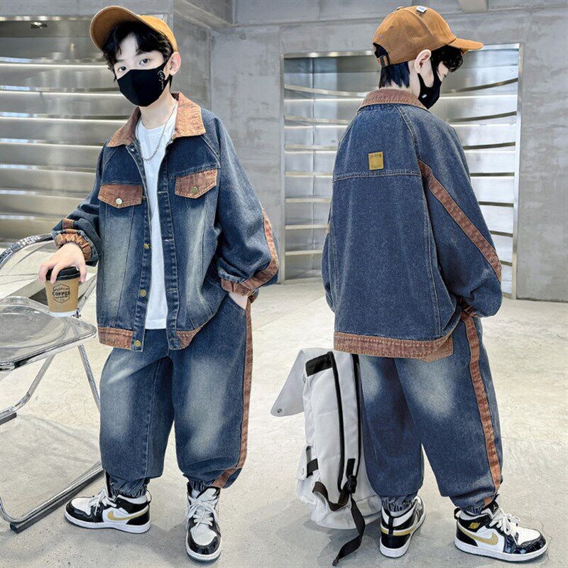 男童秋装套装2024新款男童套装D春秋男童秋款套装男童牛仔套装