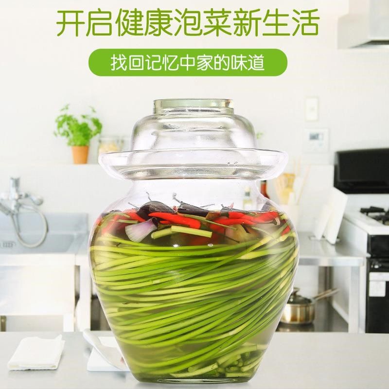 泡菜坛子玻璃腌菜l缸家用自酿葡萄酒坛密封茶叶罐咸菜酱菜缸