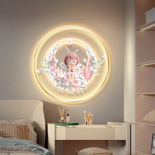 ins女孩床头卧室装饰画法式led氛围壁灯儿童房少女心X温馨可爱壁