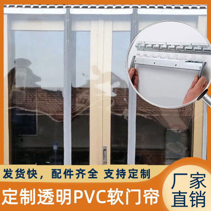 夏季磁吸门帘透明PVC空调门帘B商用门店磁性自吸隔断帘塑料遮挡帘
