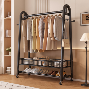 简易衣帽架晾衣架落地室内房间挂衣架子可移动家用卧室衣服收纳架