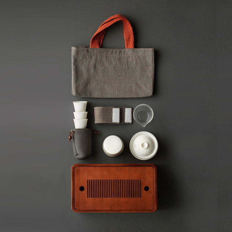 羊脂玉功夫茶具旅行布包装茶叶罐盖碗干泡茶盘泡茶白瓷茶海茶杯,餐饮具,旅行茶具,淘宝优惠券,粉丝福利购,淘宝优惠卷