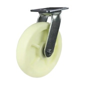 尼龙5寸万向加重型手推拖拉车轮468寸丝杆边煞车轮鹰架单轮子