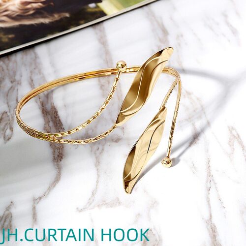 简约金属窗帘绑带树枝树叶窗帘扣可调节窗帘夹卧室客厅装饰窗帘扣