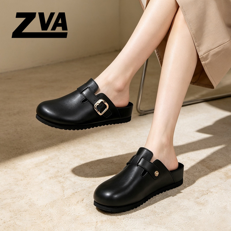 ZVA真皮头层牛皮防水包头勃肯鞋