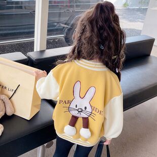 女童春秋季2025新款棒球服外套秋装韩版秋季儿童秋季上衣女宝宝