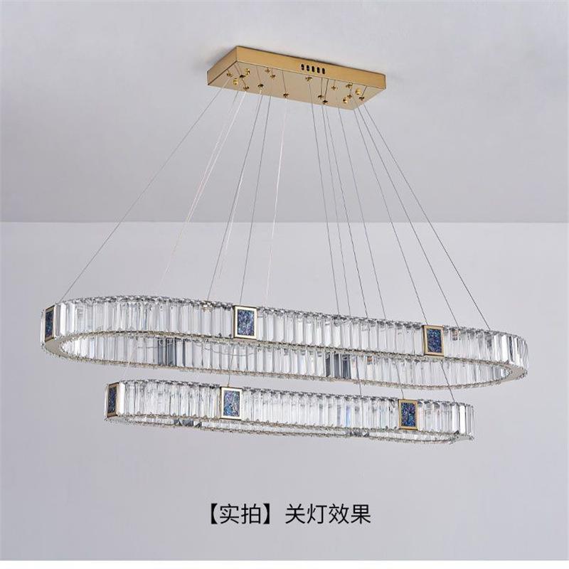 餐厅灯贝壳水晶吊灯2024新款简约现代大气客厅灯轻奢家用高档灯具