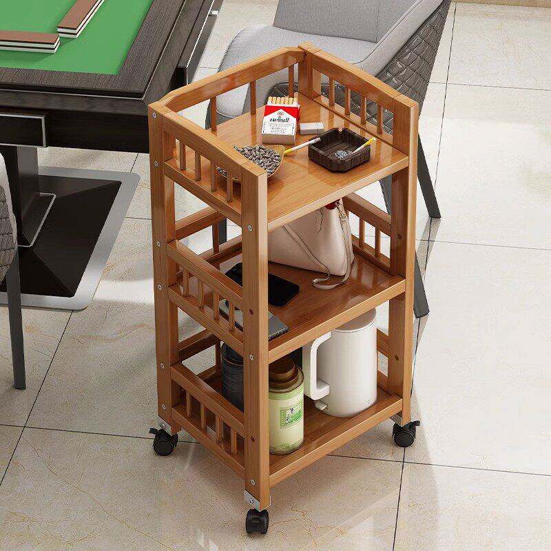 掼蛋麻将桌茶几茶水架带轮可移动茶台棋牌室多功能收纳置物架2025