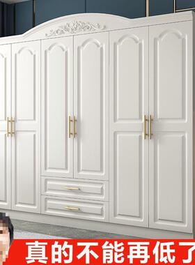 组装家用简易出租房柜子欧式衣柜木质卧室家具大衣橱用白色五六门