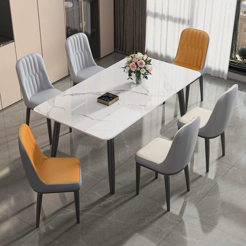 I1岩板餐桌家用小户型现代简约意式轻奢餐厅桌椅组合长方形吃饭桌