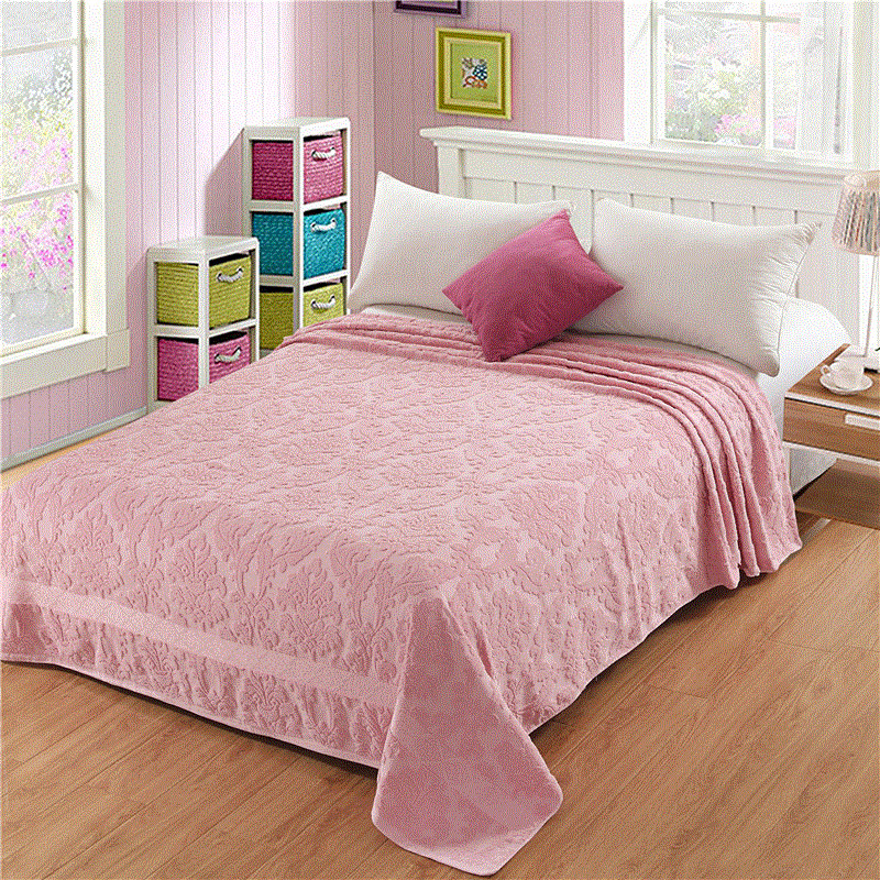 老式毛巾被棉加厚双人提花欧式毯空调夏季午睡盖毯。