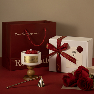 山茶花香薰蜡烛礼盒生日礼物送闺蜜结婚新婚礼物香氛摆件送朋友