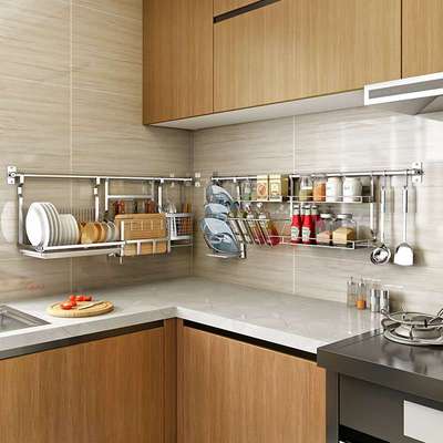 不锈钢厨房用品置物架挂件壁挂厨具免打孔圆管管座筷子刀铲挂钩M