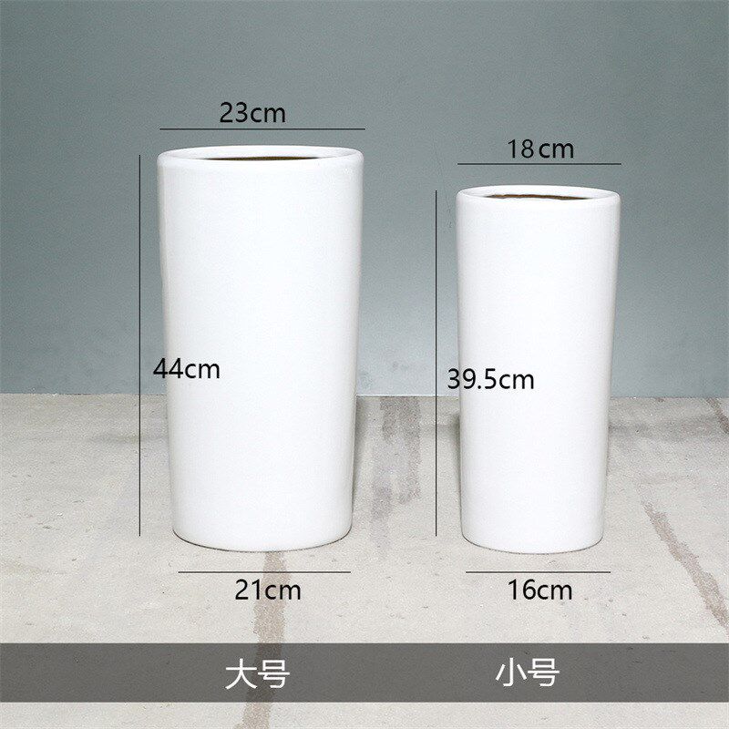高深陶瓷花盆高筒特大号简约日式家用陶瓷花盆窄瘦盆出口韩国日本