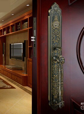 欧式别墅门机械门锁 G12698  防盗木门 锌合金 双开门锁机械