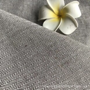 现货供应加厚10色入人字纹棉麻色织布 亚麻棉 混纺  窗帘亚麻布