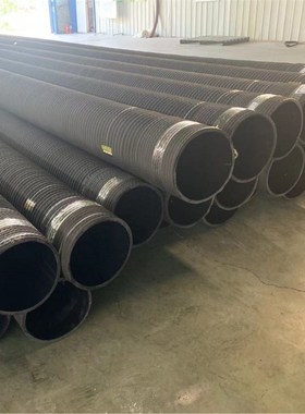 大口径高压吸水胶管高耐磨吸砂管黑色钢丝橡胶管软管suction hose