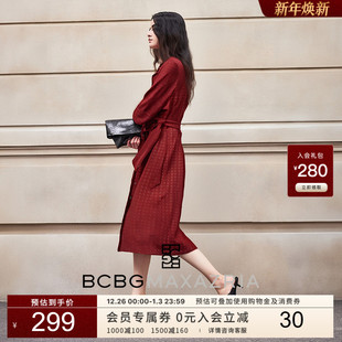连衣裙女 式 BCBG夏万千裙装 羡阳复古简约铆钉肌理压皱衬衫
