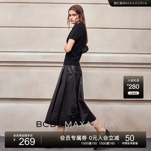 百搭优雅流行慵懒风高级设计感女套头针织衫 BCBG25早秋新款 时尚