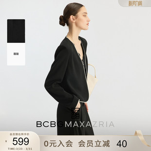 醋纤混纺 小香风撞色箱型通勤短款 BCBG2026春季 经典 外套 新款