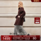 气质复古百搭毛呢外套收腰显瘦女中长款 BCBG25冬新款 时尚 大衣外套