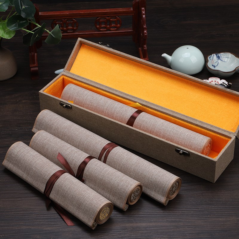 兰亭序手卷书法作品纸兰亭集序卷轴毛笔临摹空白带印章的仿古卷轴