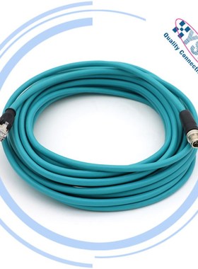 M12 xcode8芯直公头转RJ45水晶头动态通讯网线