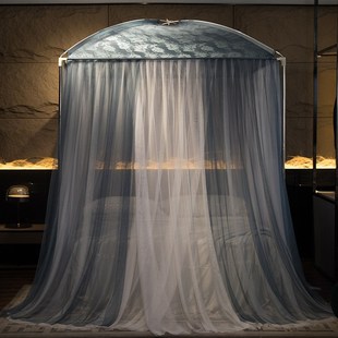 落地不锈钢支架三开们落地1.5m1.8m家用蚊帐 2021新款