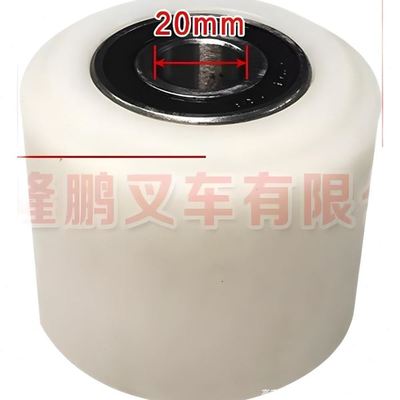 地牛轮子搬运升降手动液压叉车配件咕噜尼龙聚氨酯铁芯PU轮子大全