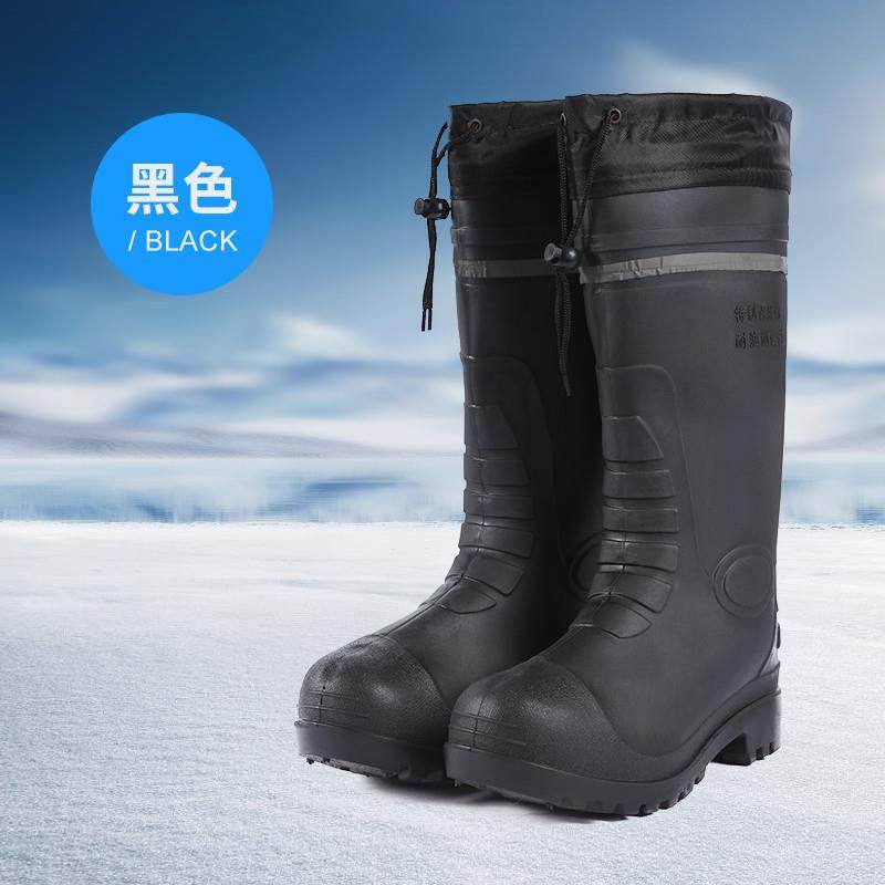 冬季加绒雨鞋男款高筒防滑棉靴子加厚保暖钓鱼雨靴长筒劳保防水鞋