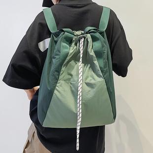 新品轻便运动双肩包女抽绳束口袋多用手提斜挎包旅行背包男款学生