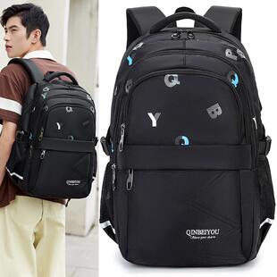 新品韩版初中生书包男生新款帅气大容量小学生减负减压防水高中双