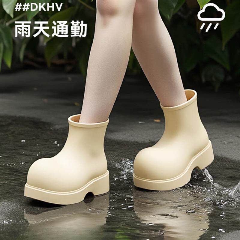 新品日系雨鞋女厚底2026新款外穿防水防滑靴子雨靴时尚休闲耐磨水