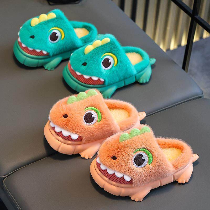 毛绒拖鞋儿童家居室内棉拖宝宝可爱搞怪毛拖男女孩秋冬天保暖棉鞋