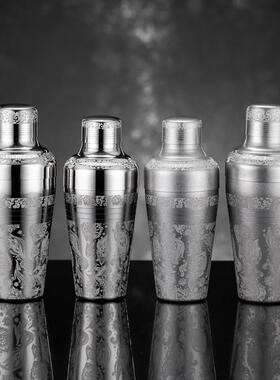 新品三段式摇酒壶雪克杯男爵调酒器三件套酒吧调酒工具鸡尾酒shak