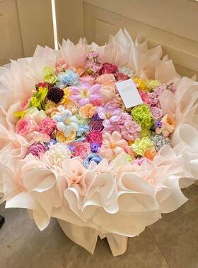 永生花温柔玫瑰花束送闺蜜女友仿真香皂花束高级感七夕情人节礼物