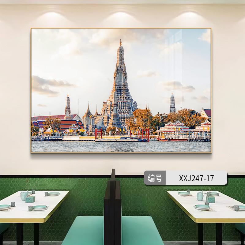 推荐泰式风格挂画东南亚风景装饰画餐馆饭店餐厅墙面装饰佛像背景