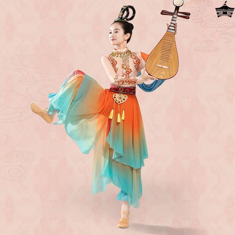 敦煌飞天汉服女童丝路升莲