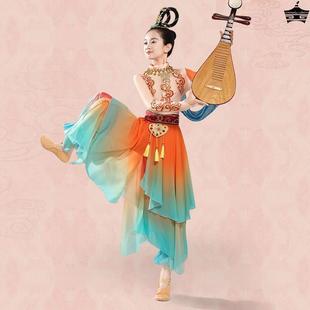 敦煌飞天汉服女童丝路升莲琵琶舞蹈服儿童异域风引幻妙音演出服装