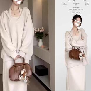 新品大码胖mm300斤韩系高级感穿搭连衣裙女早秋季小个子卫衣套装