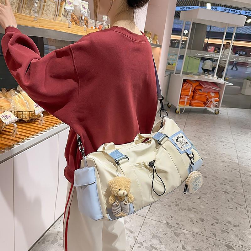 新品大容量旅行旅游包手提包女帆布收纳袋轻便外出行李袋单肩斜挎