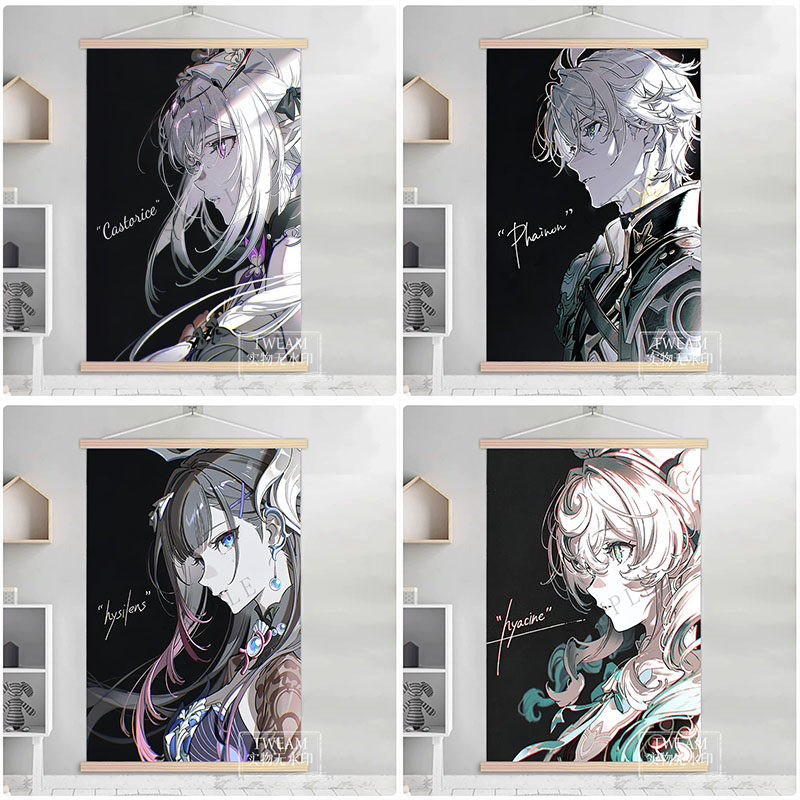 崩坏星穹铁道黄金裔翁法罗斯系列周边白厄昔涟海报实木挂画卧室