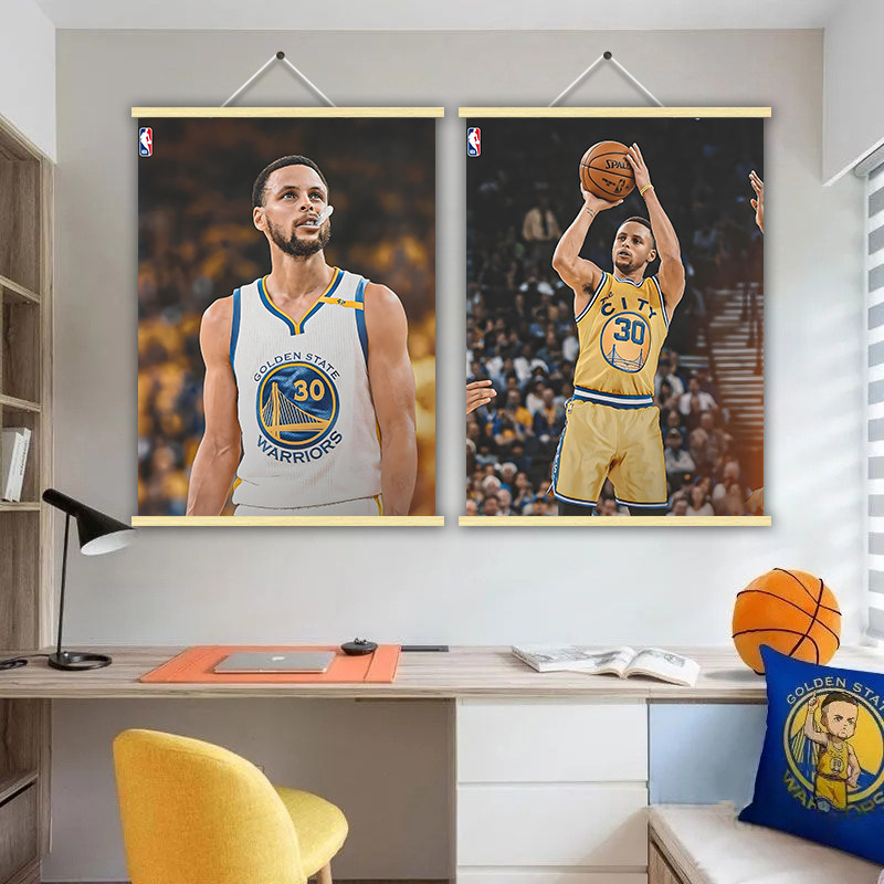 NBA球星装饰画客厅沙发背景墙勇士队史蒂芬库里海报卧室挂画