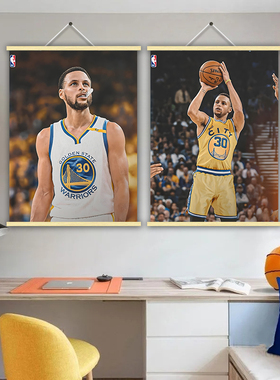 NBA球星装饰画客厅沙发背景墙勇士队史蒂芬库里海报卧室挂画