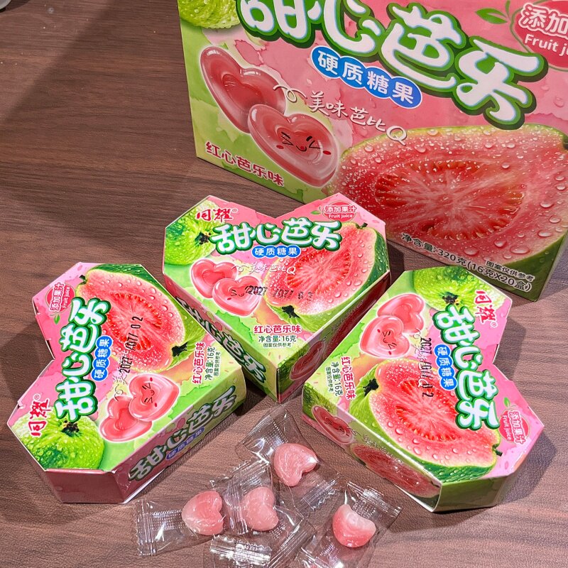 同耀甜心芭乐糖硬质糖果红心芭乐味酸甜水果味休闲小零食网红糖果
