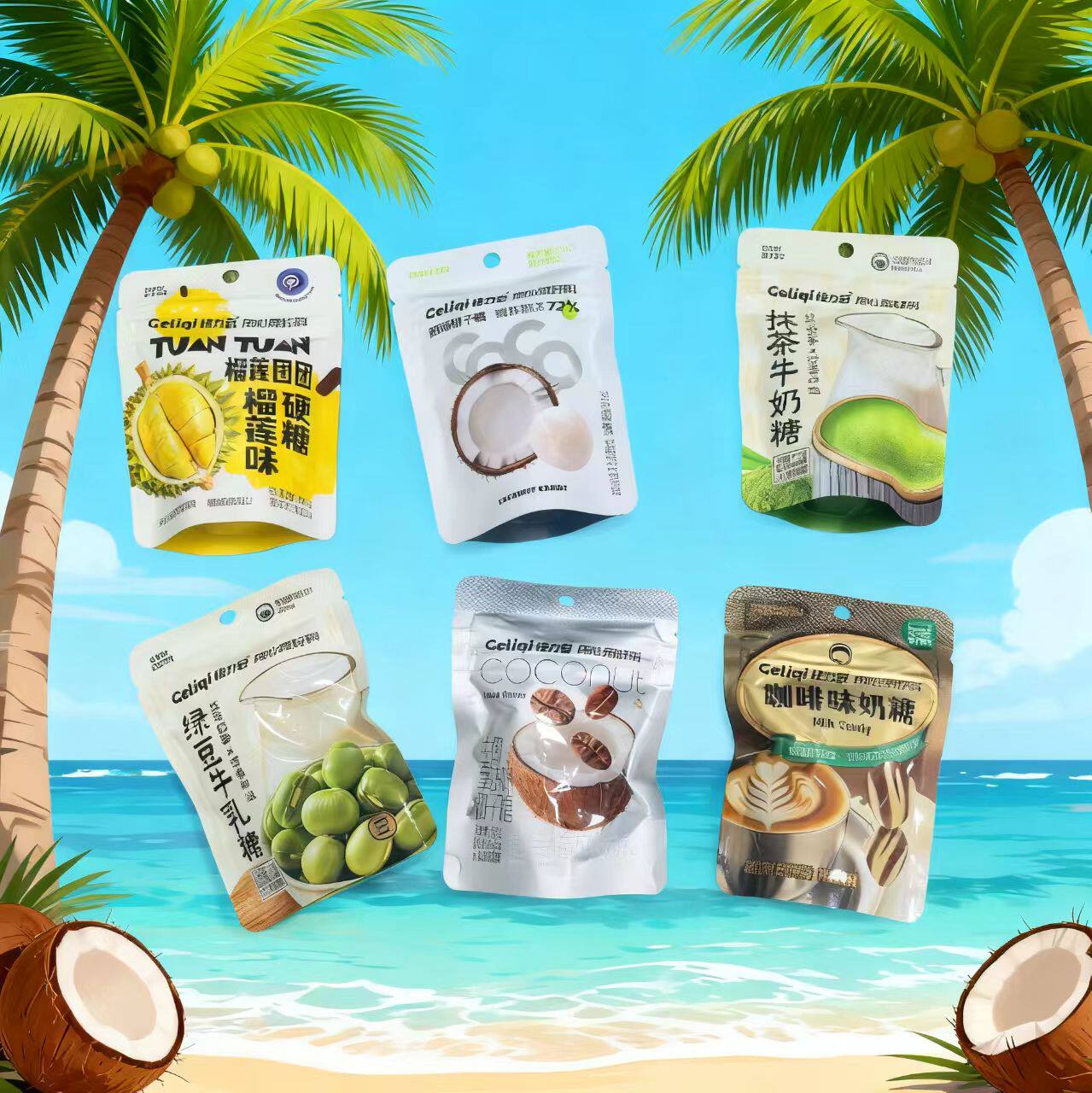 格力奇绿豆牛乳糖夹心奶糖抹茶牛奶糖小包装办公室休闲零食多口味