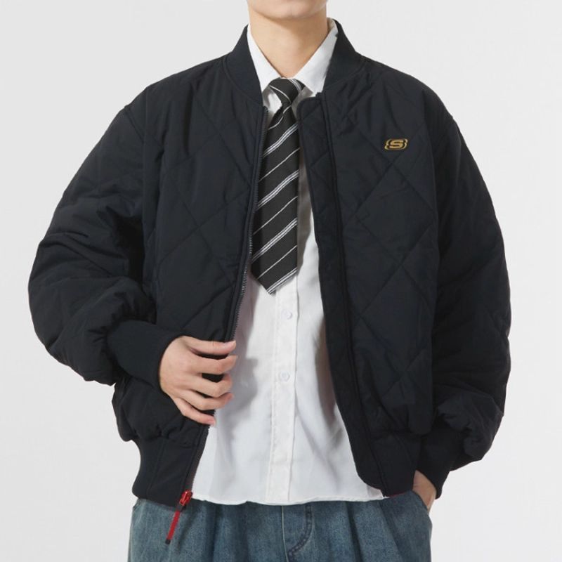 Skechers斯凯奇男士棉服运动休闲双面棉外套夹克时尚外套L124M008