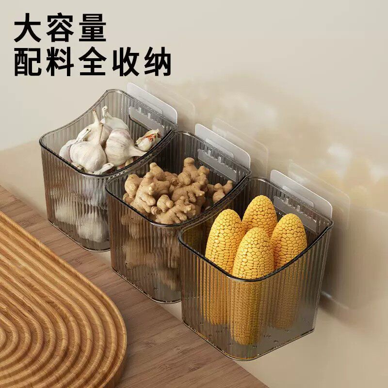厨房壁挂葱姜蒜调料收纳篮