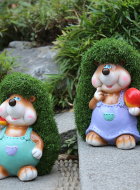 别墅庭院花园装饰园林景观雕塑小品草坪植绒刺猬动物户外创意摆件