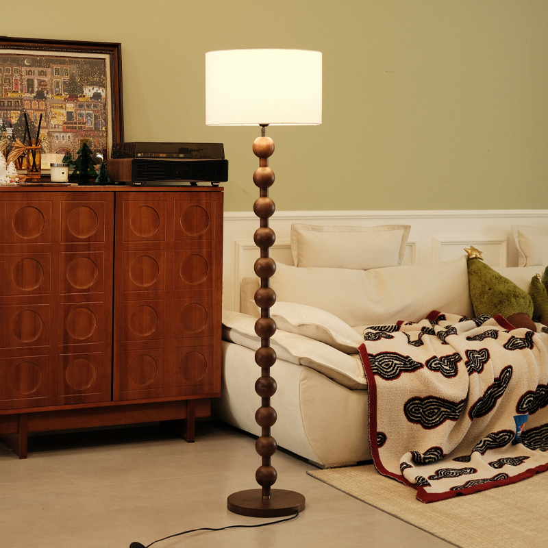 设计师中古落地灯客厅法式高级感中式美式复古侘寂风卧室落地台灯